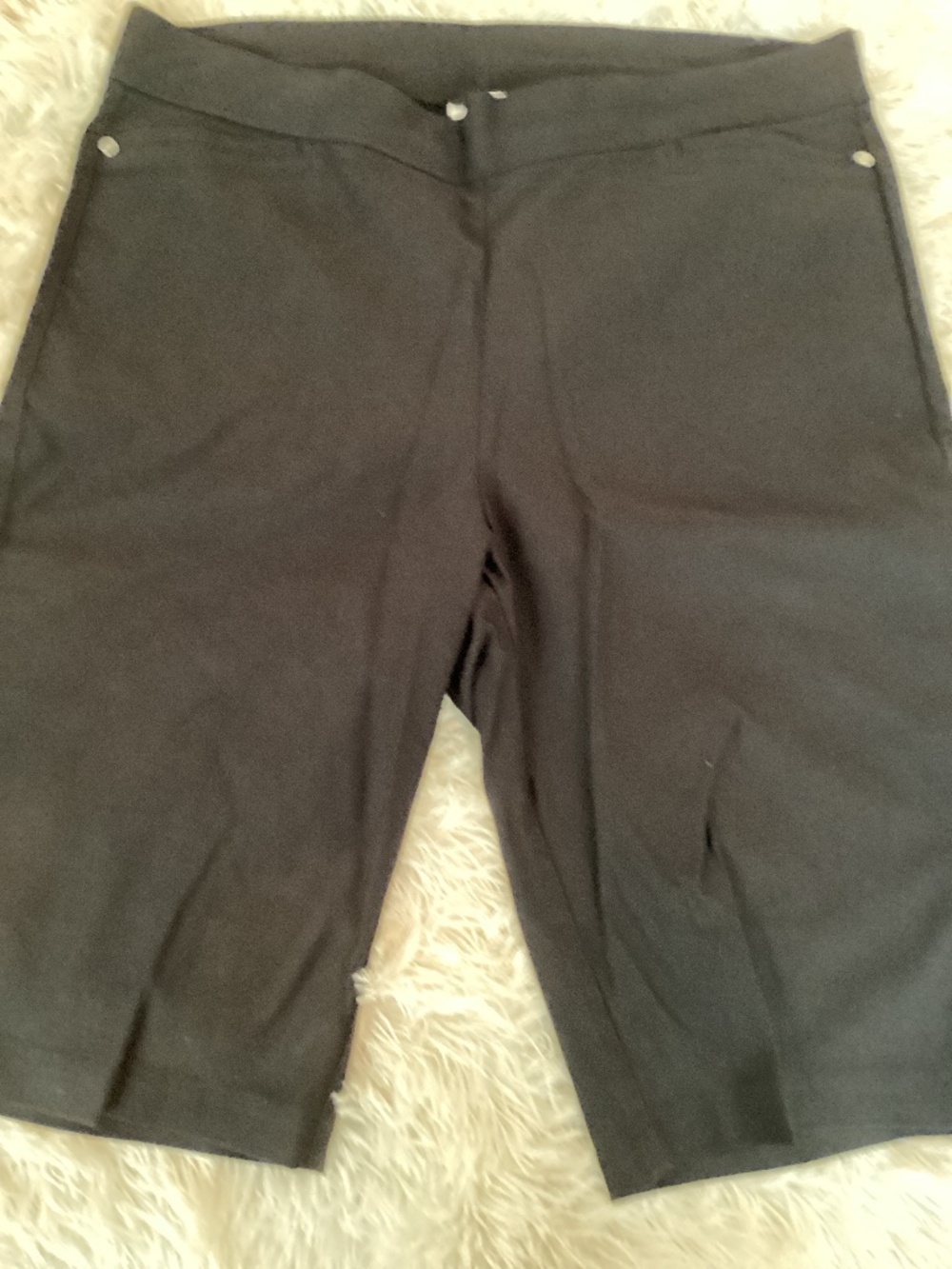 Rafaella Comfort Black Bermuda Shorts Womens Size 14 Stretch